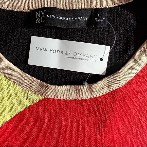 NEW YORK & COMPANY Colorblock Sleeveless Sweater Shell Size L - Picture 6 of 9